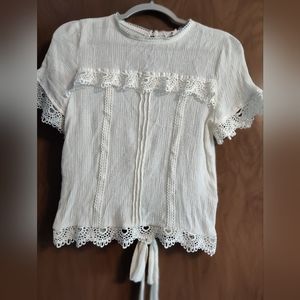 MINE Junior Ladies Blouse Size Large Short Sleeves Smoke Free Home